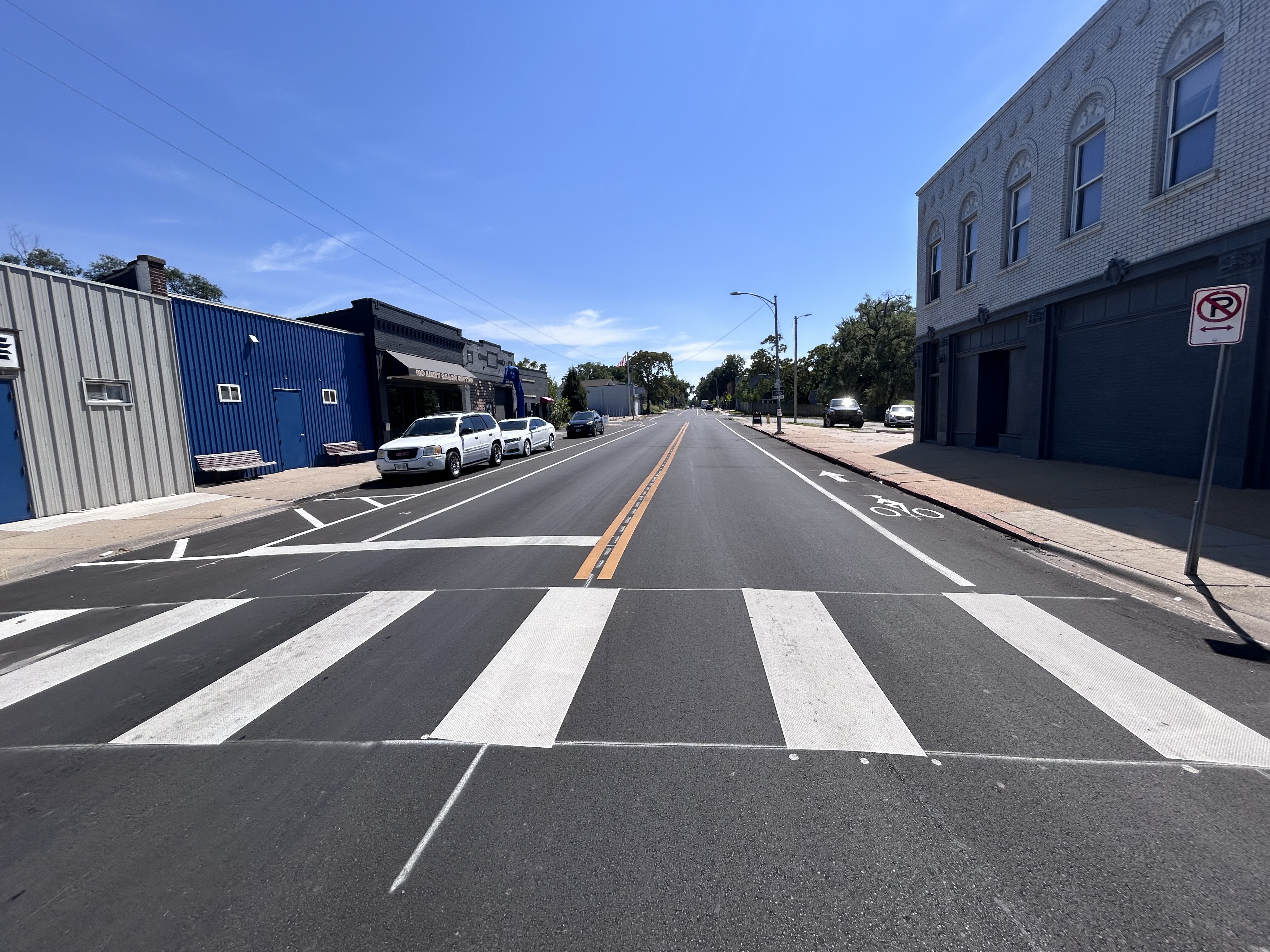 Image showing completed project with new pavement markings